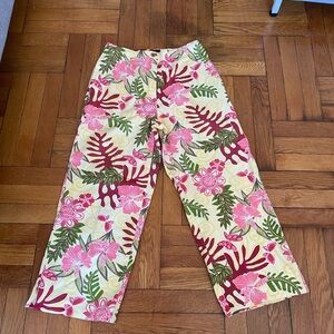 C.A. Sport Vintage-style floral wide-leg cotton pants - Tropical Pants - S